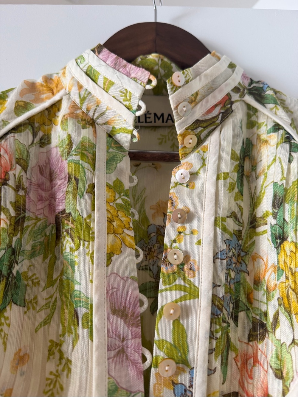Alemais Cream Floral Long Sleeve Tiered Dress - Picture 10 of 11